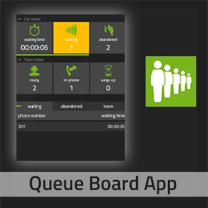 Queue Board App; Screenshot und App-Icon