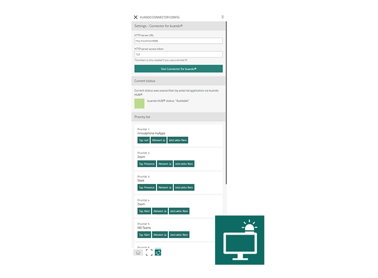 Screenshot der "Connector for kuando" App