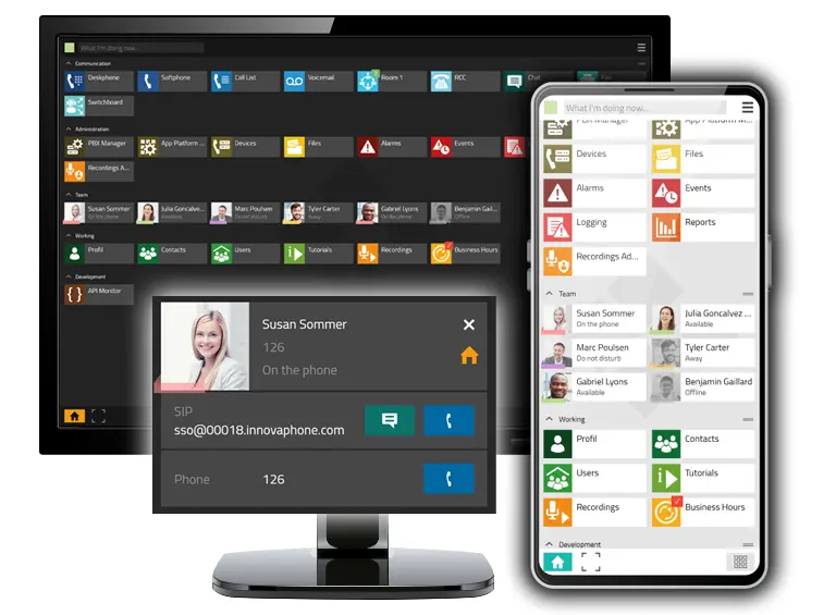 myApps Home Ansicht und Präsenzstatus