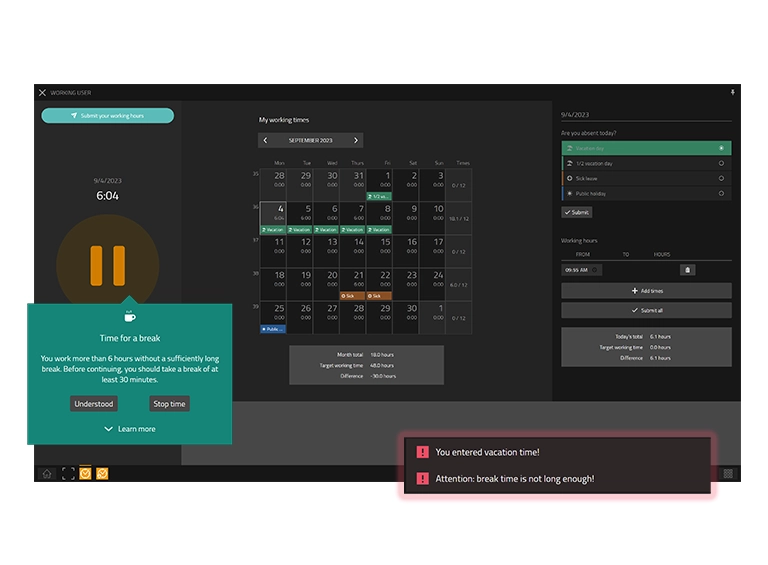 Screenshot der Working App