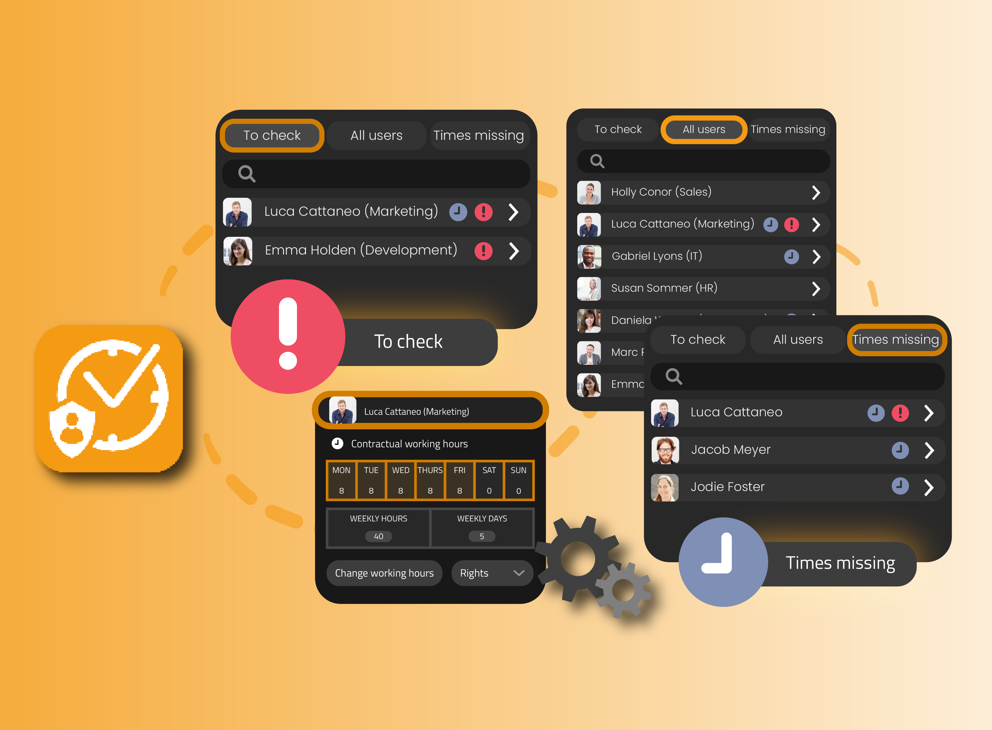 innovaphone Working App Übersicht für Personalverantwortliche