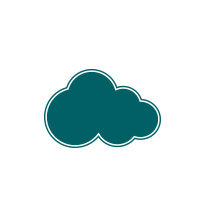 Cloud, visio shape in verde