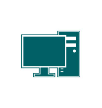 Desktop PC, visio shape, verde