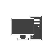 Komputer stacjonarny, piktogram szary