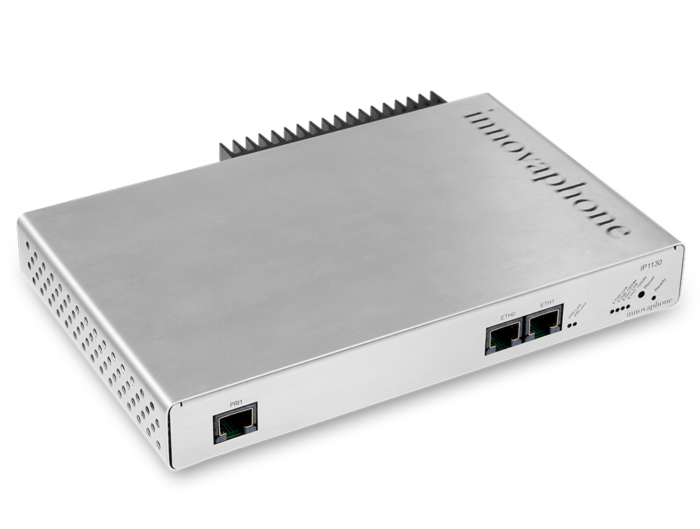 innovaphone Mediagateway IP1130 mit einem PRI Anschluss, gewinkelt